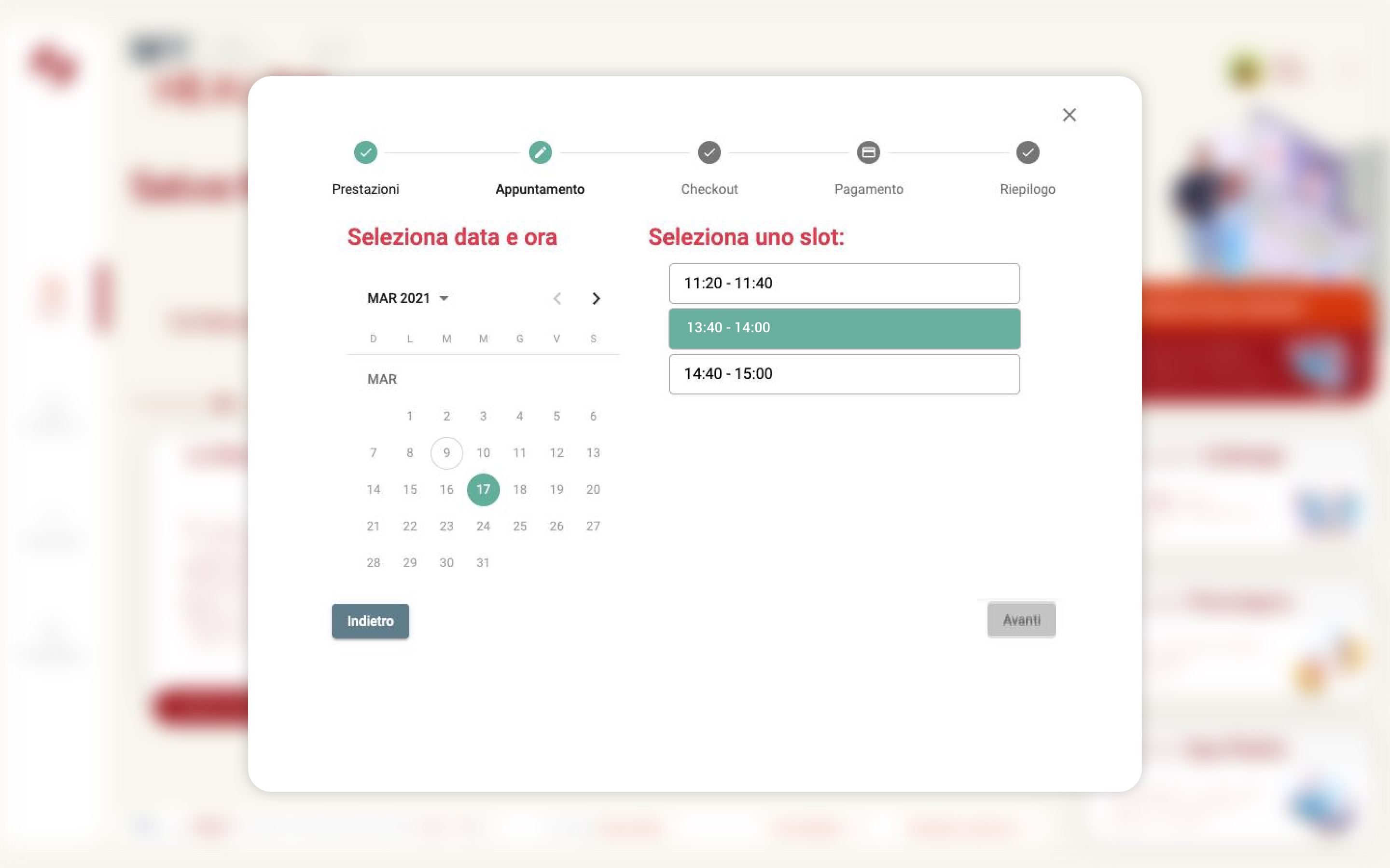 My Digital Health — Appointment booking with calendar and time selection